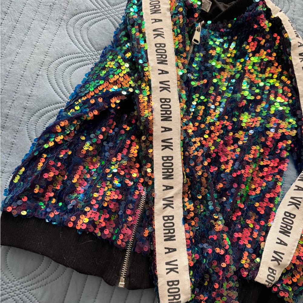 Disney D-Signed Descendants 3 Sequin Bomber Jacket - M - Picture 3 of 6